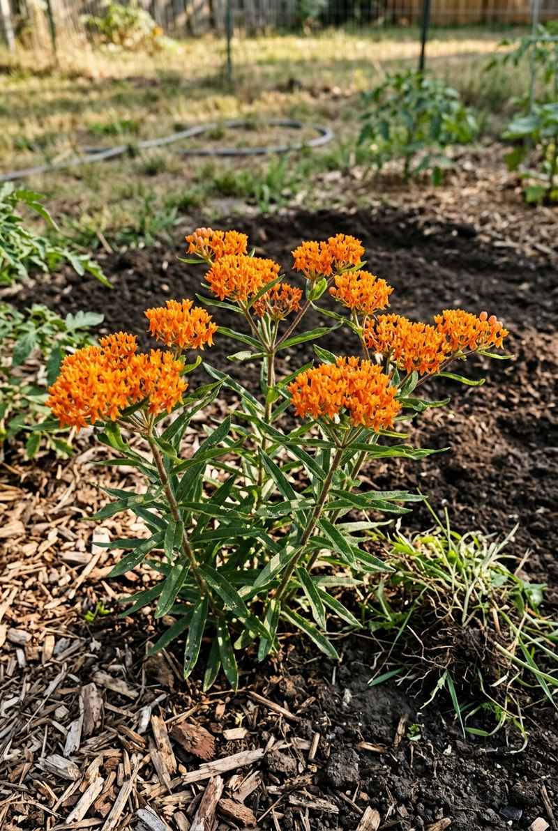 Butterfly weed with vivid orange flower clusters